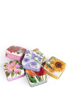 Flowers. set of 6 tins